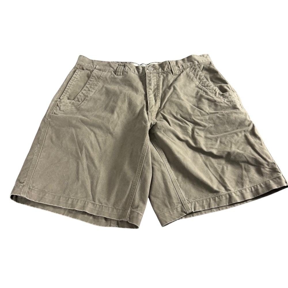 Mountain Khakis Mens Relaxed Fit Canvas Shorts Khaki Brown 35x10 Outdoor Hiking